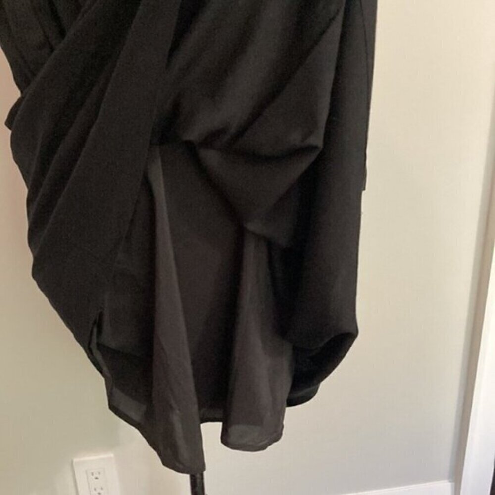 OAK + Fort Black Oversized Flowy Mini Dress Boho Festival Chic Minimalist - Picture 10 of 11